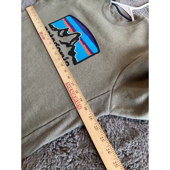 Patagonia Men's Fitz Roy Horizons Uprisal Crew Sweatshirt Sleet Green - Picture 8 of 10